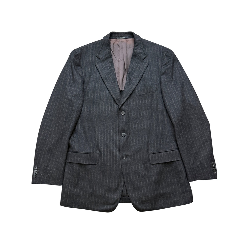 Z Zegna Mens Wool Angora Pinstripe Blazer Sport Coat Grey Italy IT 56 SKU156